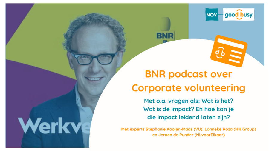 Bericht BNR podcast over corporate volunteering bekijken